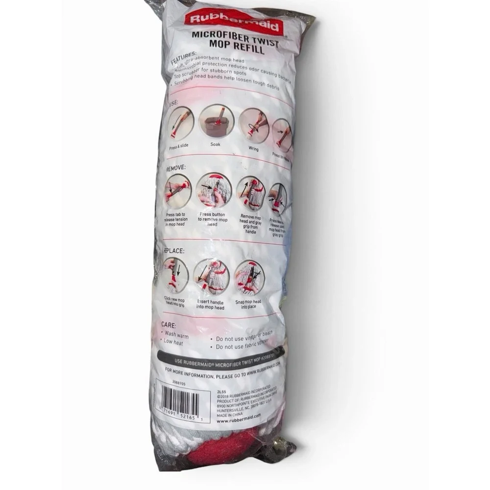 Rubbermaid Microfiber Twist Mop Refill 2088705 New Sealed Fits Mop 2088701